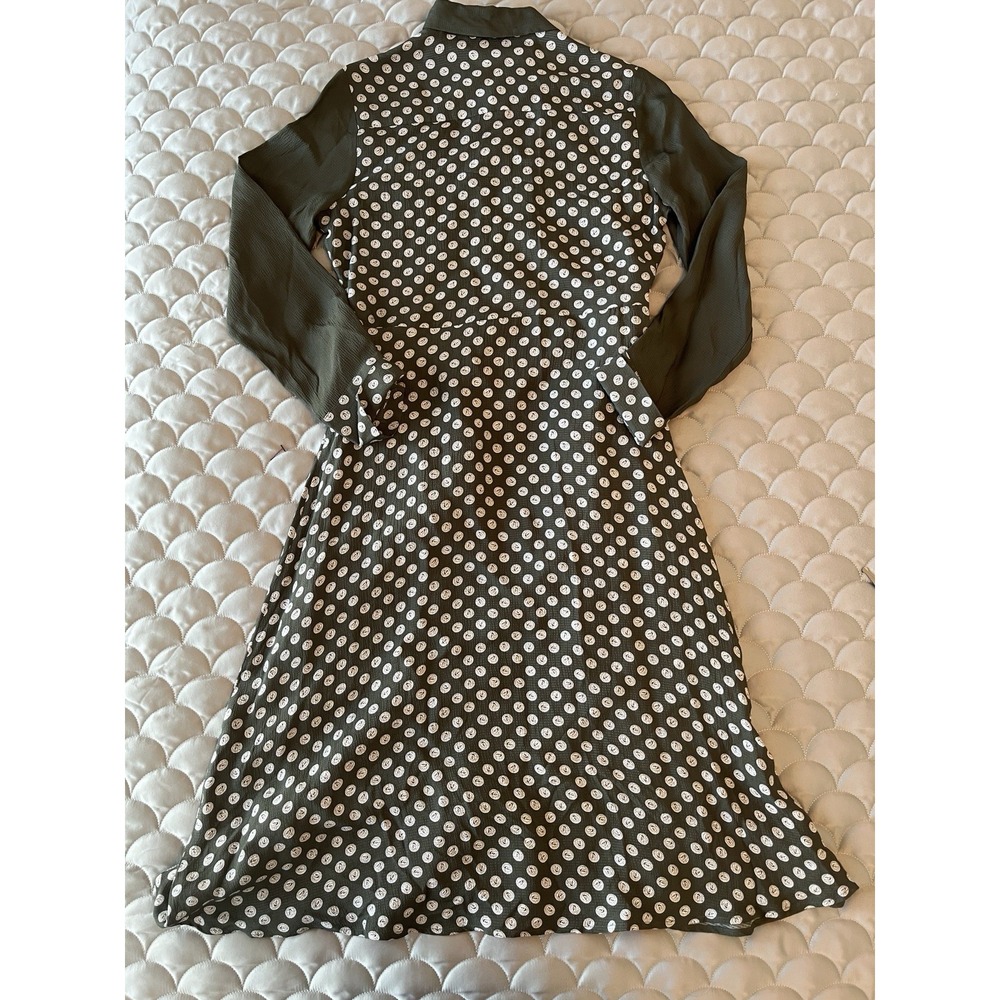S.Oliver Blue Green And White Belted Women's Shirt Dress, Size 4 Midi Boho - Picture 9 of 9